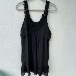 Black sleeveless blouse